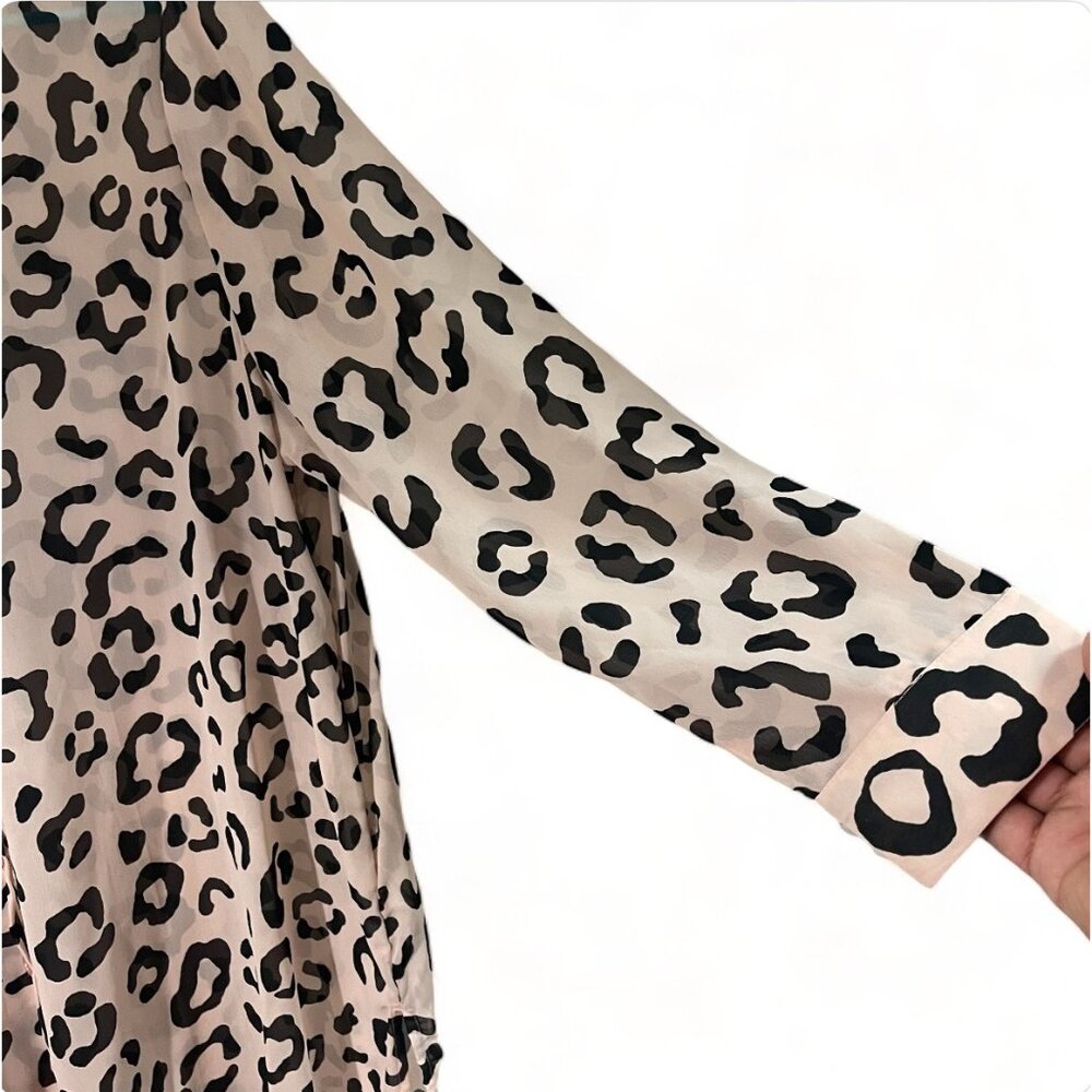 Jessica London Womens Leopard Print Button-Down Tunic Blouse Size 18W - Picture 6 of 15